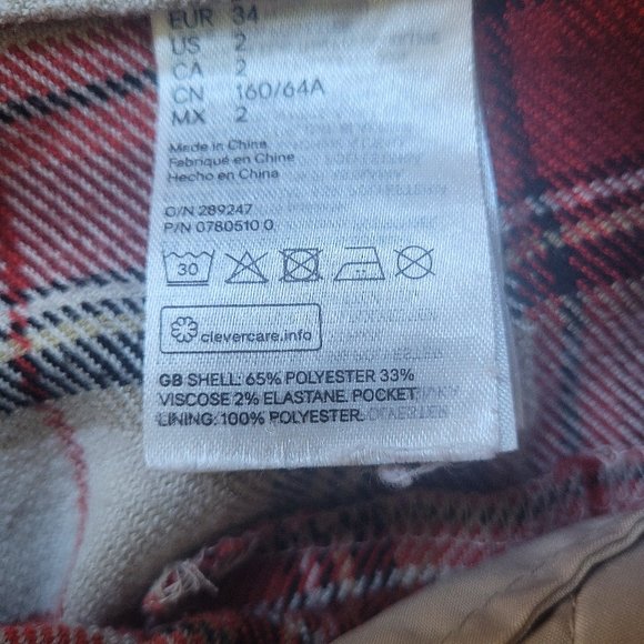Red Plaid H&M Pants, sz Small - Picture 9 of 9